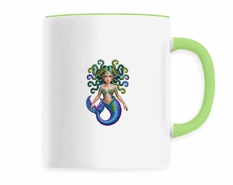 Medusa Mermaid Embroidery Effect – Fantasy & Mythological Mug