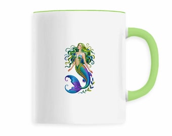 Elegant Mermaid Embroidery Effect Mug – 330 ml