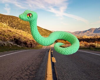 3D Knitted Snake Figurine • Handcrafted Sculpture • Exotic Decor • 3 Sizes and 14 Colors