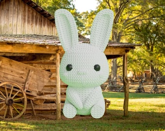 3D Knitted Rabbit Figurine • Handmade Sculpture • Cute Decor • 3 Sizes & 14 Colors
