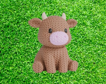 3D knitted cow figurine • Decorative handcrafted sculpture • Original gift • 3 sizes and 14 colors