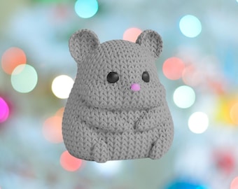 3D Knitted Hamster Figurine • Cute Handmade Sculpture • Original Decor • 3 Sizes and 14 Colors