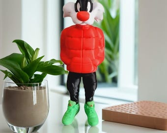 Sylvestre Streetwear Figurine – Cartoon Deco Collector’s Edition – Customizable 3D Printed Statue