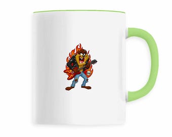 Taz rocker embroidery effect – fun mug amp; rock'n roll