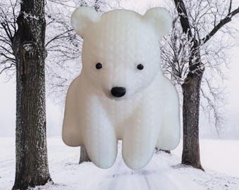3D knitted bear figurine • Handmade sculpture • Natural decoration • 3 sizes and 14 colors