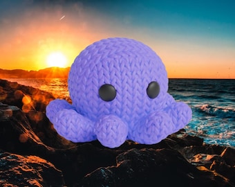 3D Knitted Octopus Figurine • Marine Handcrafted Sculpture • Cute Decor • 3 Sizes & 14 Colors