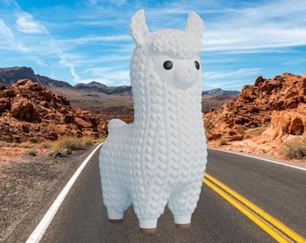 3D Knitted Llama Figurine • Handcrafted Sculpture • Exotic Decor • 3 Sizes and 14 Colors