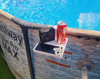 Pool drink and smartphone holder – Floating tray compatible with Intex & Bestway – Summer accessory