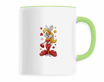 Chic glamour rabbit with embroidered effect – Elegant & original mug