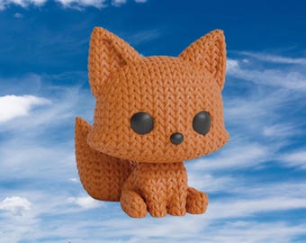 3D knitted fox figurine • Handmade sculpture • Forest decoration • 3 sizes and 14 colors