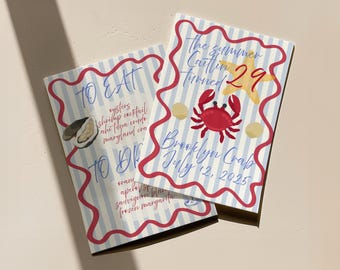 Nautical Birthday Invitation & Menu | Coastal Crab Boil (Editable Digital Download)