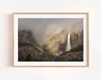 Yosemite National Park Print: Fine Art Landscape Waterfall Photography, Boho Wall Decor