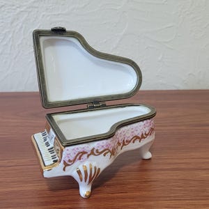 Miniature Porcelain Grand Piano Trinket Box