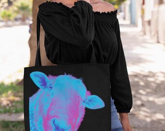 Bolsa de lona de lujo de primera calidad con diseño de oveja: un regalo colorido para los amantes de los animales.