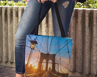 Brooklyn Bridge Canvas Tote Bag: New York Travel Bag