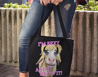 Bolsa de lona de lujo de primera calidad con diseño de oveja: un regalo original para los amantes de los animales.