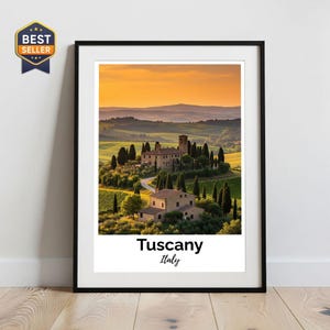 Tuscany Countryside Sunset Instant Print Wall Art – Rustic Italian Landscape Artwork Home Hotel Cafe Decor Vineyard Gift - 5 Sizes High-res