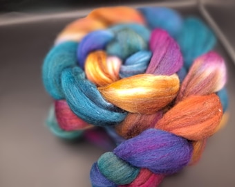 100g Polwarth, Camel and silk blend