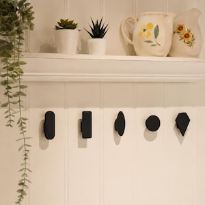 3D Printed Wall Hooks – Minimalist Modular Coat and Bag Hangers (Pill, Rectangle, Eclipse, Circle & Diamond)