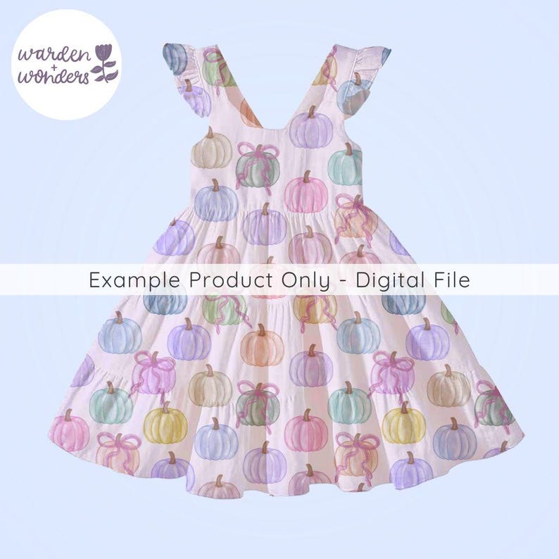 Watercolor Pumpkin Seamless Pattern Pastel Fall Digital Paper (PNG