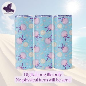 Coquette Pastel Beach 20 & 30 oz Tumbler Wrap PNG | Seamless Sublimation File | Seashell, Starfish, Sand Dollar