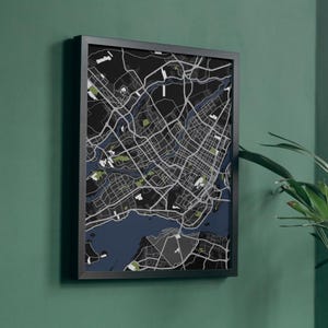 Gta V-geïnspireerde kaartkunstdruk Montréal – Fine Art-muurdecoratie