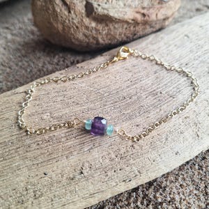 Delicate Amethyst and Aventurine Bracelet