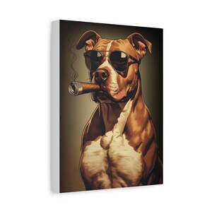 Vintage Dog Canvas Art Print, Pet Lover Decor, Dog Themed Wall Art, Gift for Dog Owners, Home Office Decor, Unique Animal Art