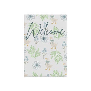 Cottagecore Goose Garden Flag – Floral Welcome Banner image 4