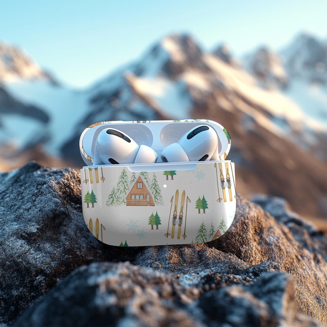 Cozy Ski Lodge AirPod Case – Chalet Cabin, Pine Trees & Skis - Etsy