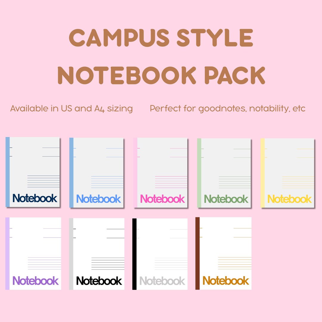 9 Campus Inspired Digital Notebook Pack| Perfect for Notetaking on iPad ...