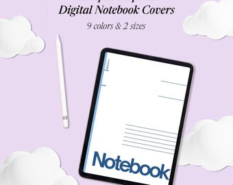 Copertine per quaderni digitali in stile campus / 9 colori (PDF e PNG)