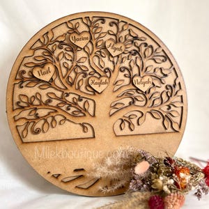 Personalized Wooden Tree of Life - Engraved Family Names