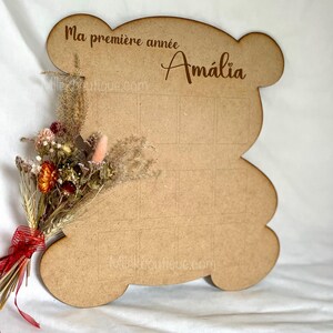 Oso de madera personalizado - Mi primer año
