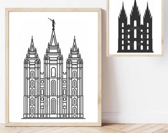 Salt Lake City Temple SVG, LDS Wall Art (Digital Download)