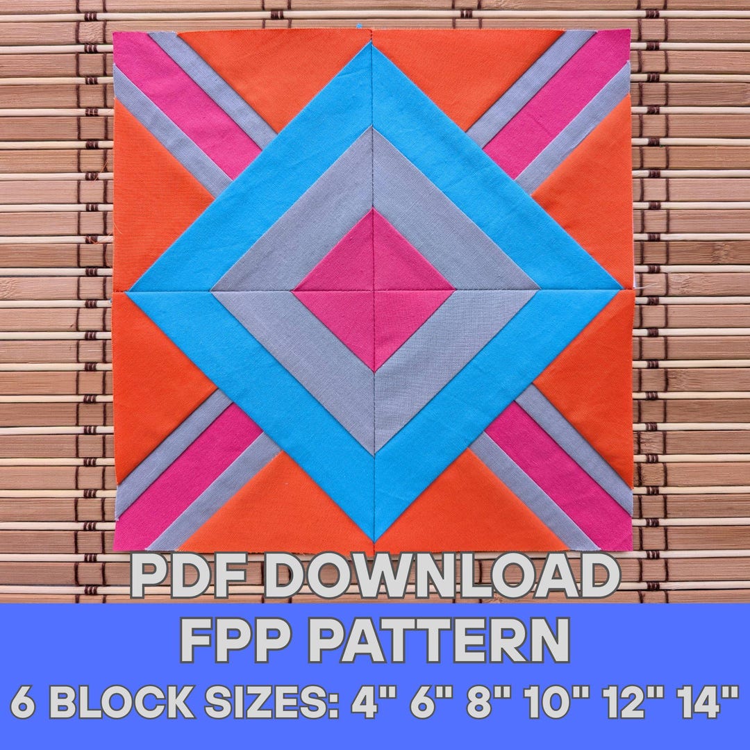 FPP Quilt Block – Foundation Paper Piecing Pattern – Starweave – Strip ...