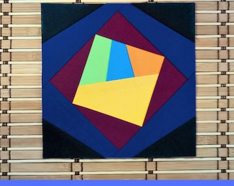 FPP Quilt Block PDF Pattern – Crystal Iris Frame (5 Sizes, A4/Letter)