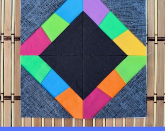 FPP Pattern — Playful Medallion Quilt Block (PDF, 7 Sizes, A4/Letter)