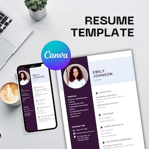 Student Resume Template Canva | No Experience Resume for Internships & Jobs | Editable Modern CV | ATS-Friendly | Digital Download