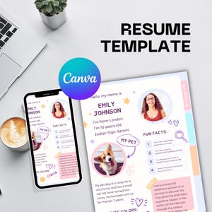 About Me Template Canva | Personal Bio Sheet for Branding | Editable Self Intro Page | Business About Me Sheet | Instant Download File