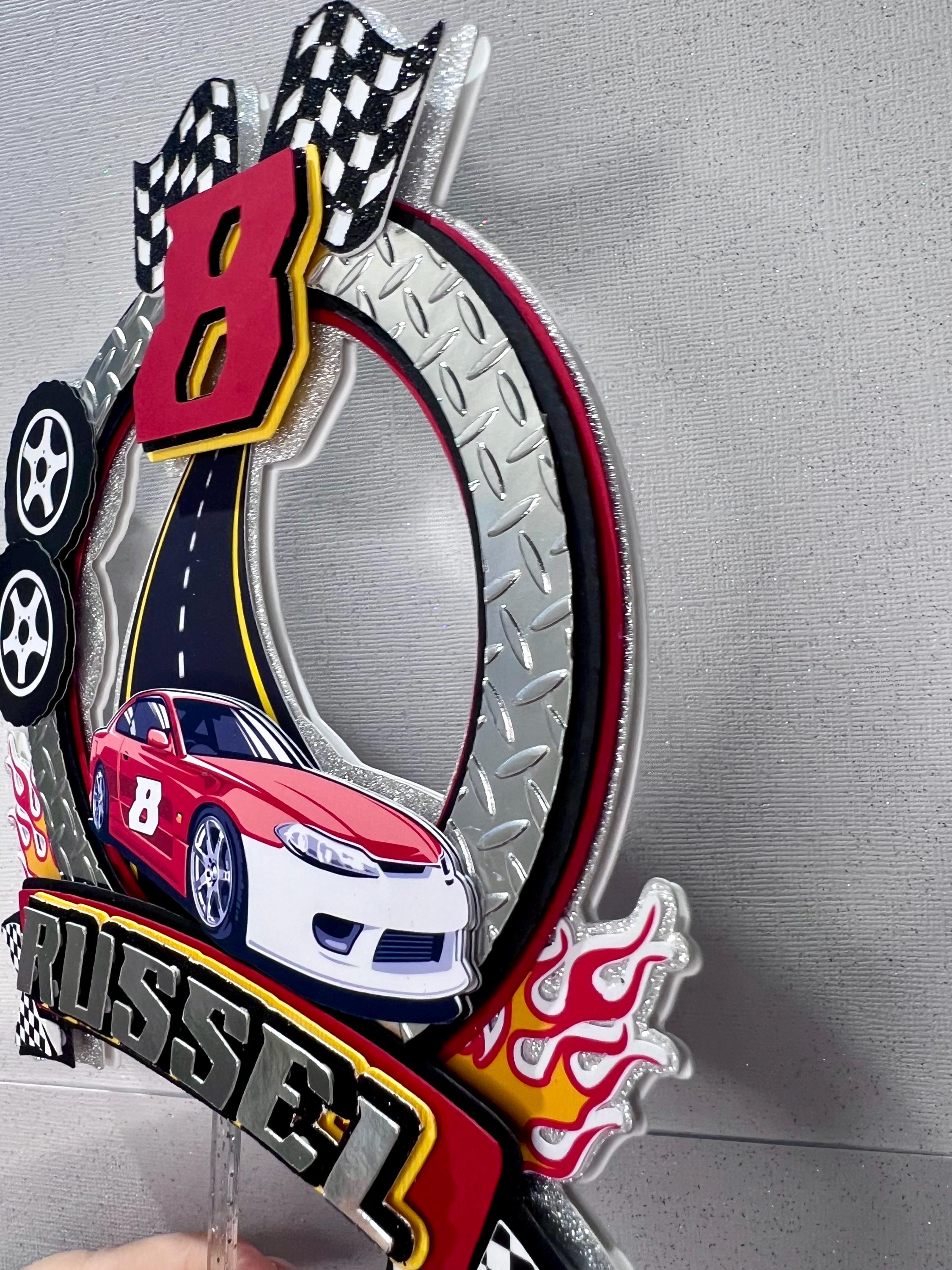 Personalized Racing Cake Topper - Etsy