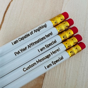 Custom White #2 Pencils | Personalized Pencils | Back to School Pencils | Engraved Pencils | Personalized Kids Pencils
