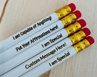 Custom White #2 Pencils | Personalized Pencils | Back to School Pencils | Engraved Pencils | Personalized Kids Pencils