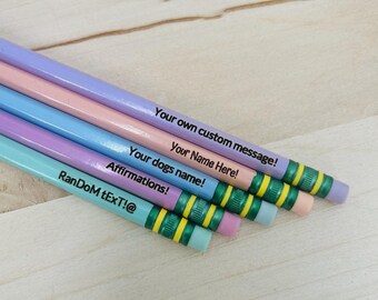 Custom Pastel Ticonderoga #2 Pencils | Personalized Pencils | Back to School Pencils | Engraved Pencils | Personalized Kids Pencils