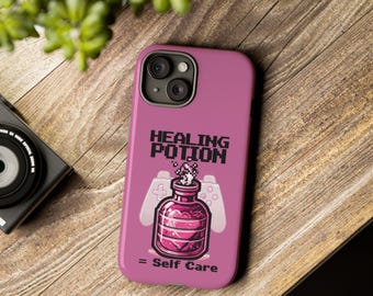 Pink Gamer Girl Phone Case, Retro Pixelated Video Game Design
