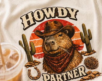 Cowboy Capybara Shirt Tee | Western Vintage Capybara Graphic
