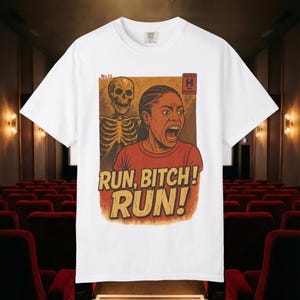 Camiseta de parodia de película de terror: cómic de terror retro, divertida camiseta de Halloween