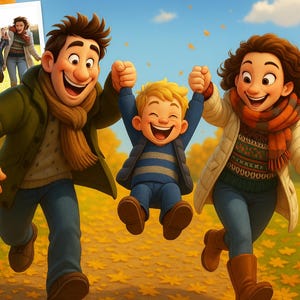 Custom Pixar Style Portrait from Photo – Family, Couple, Pet, Digital Cartoon Gift, Animated 3D Art, Personalized Illustration