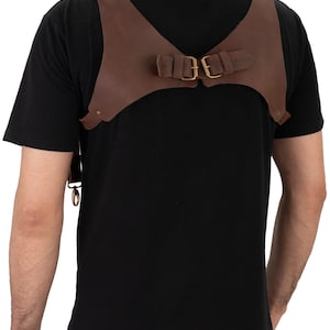 Full Grain Leather Men&#39;s Suspenders, Groomsmen Suspenders Brown Leather Suspenders, Boys Leather Suspender, Wedding Suspender Gift