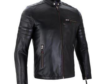 Carrera Racer Full Grain Sheepskin Mens Leather Jacket